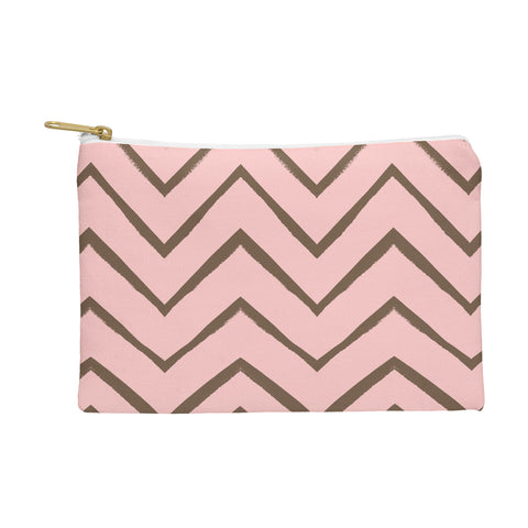 Georgiana Paraschiv Distressed Chevron Melon and Gold Pouch