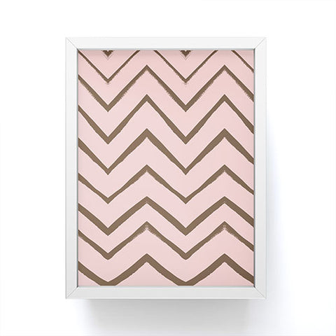 Georgiana Paraschiv Distressed Chevron Melon and Gold Framed Mini Art Print