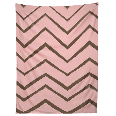 Georgiana Paraschiv Distressed Chevron Melon and Gold Tapestry