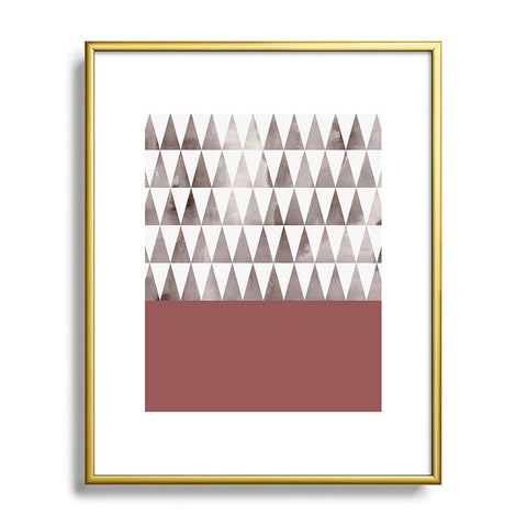 Georgiana Paraschiv Earthy Triangles Metal Framed Art Print