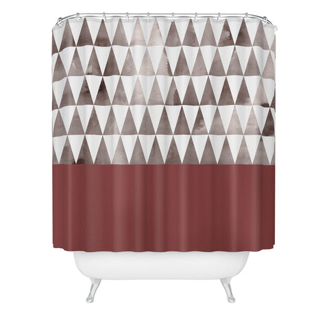 Georgiana Paraschiv Earthy Triangles Shower Curtain