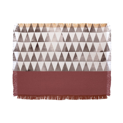 Georgiana Paraschiv Earthy Triangles Throw Blanket