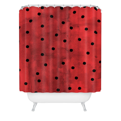 Georgiana Paraschiv Flamenco Dots Shower Curtain