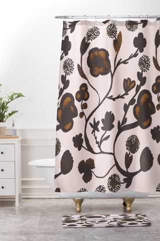 Georgiana Paraschiv Floral II Shower Curtain And Mat
