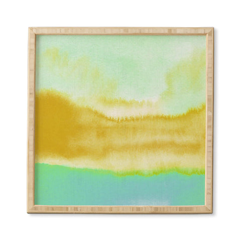Georgiana Paraschiv Gold and Mint Landscape Framed Wall Art