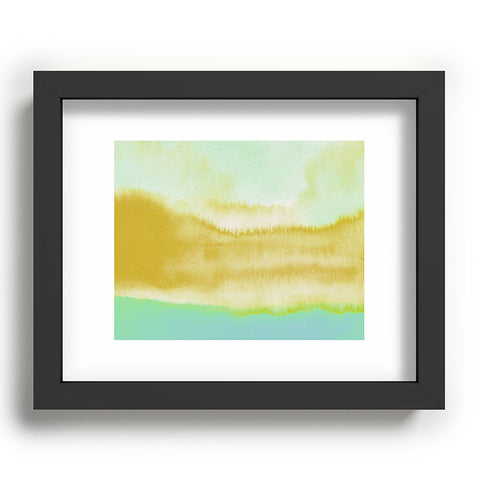 Georgiana Paraschiv Gold and Mint Landscape Recessed Framing Rectangle