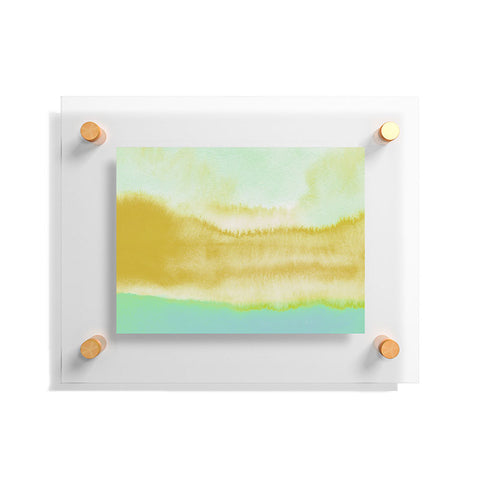 Georgiana Paraschiv Gold and Mint Landscape Floating Acrylic Print