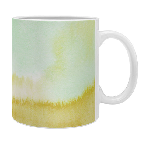 Georgiana Paraschiv Gold and Mint Landscape Coffee Mug