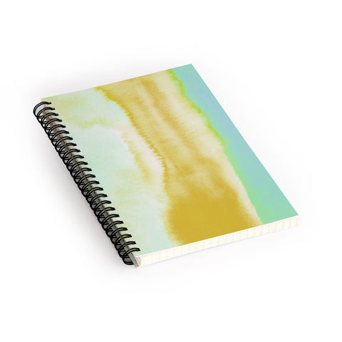 Georgiana Paraschiv Gold and Mint Landscape Spiral Notebook