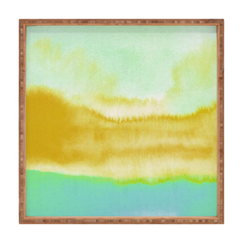 Georgiana Paraschiv Gold and Mint Landscape Square Tray