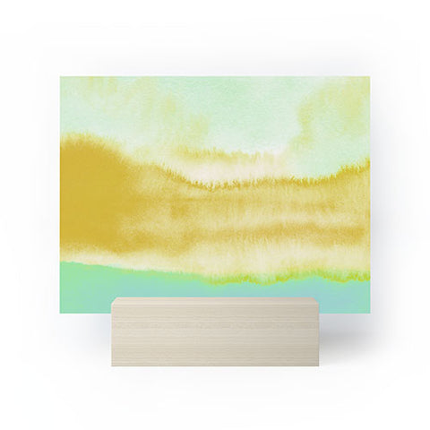 Georgiana Paraschiv Gold and Mint Landscape Mini Art Print