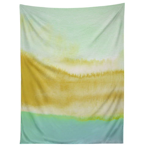 Georgiana Paraschiv Gold and Mint Landscape Tapestry