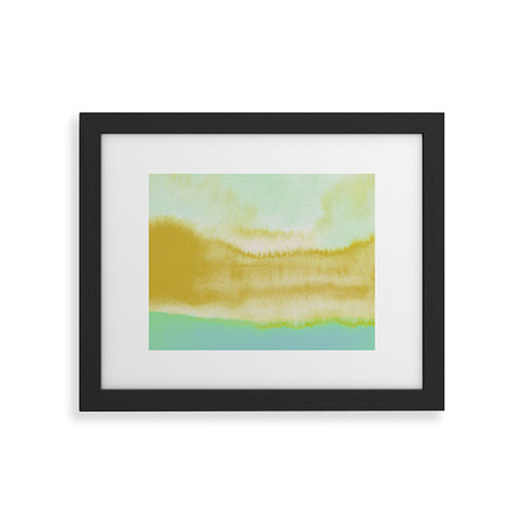 Georgiana Paraschiv Gold and Mint Landscape Framed Art Print