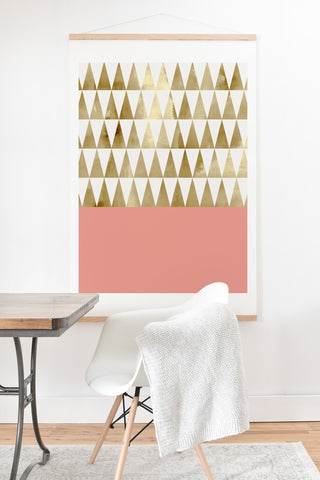 Georgiana Paraschiv Gold Triangles Art Print And Hanger