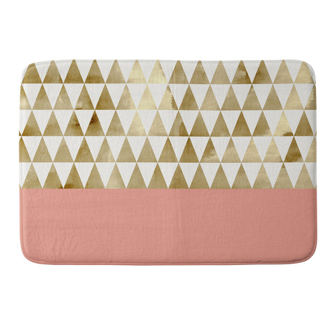 Georgiana Paraschiv Gold Triangles Memory Foam Bath Mat