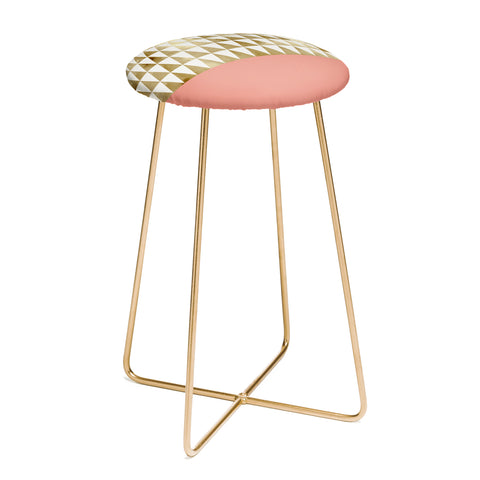 Georgiana Paraschiv Gold Triangles Counter Stool