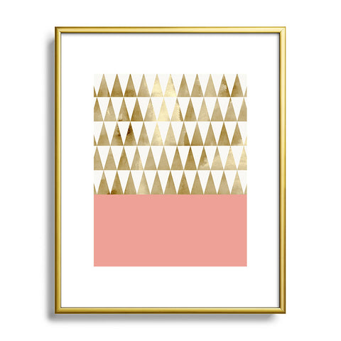 Georgiana Paraschiv Gold Triangles Metal Framed Art Print