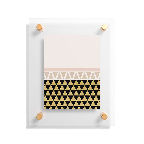Georgiana Paraschiv Gold Triangles on Black Floating Acrylic Print