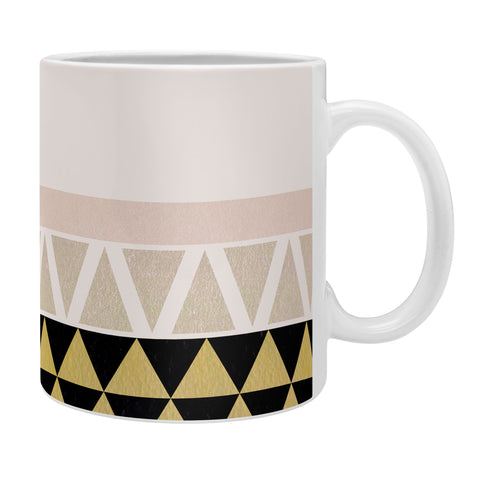 Georgiana Paraschiv Gold Triangles on Black Coffee Mug