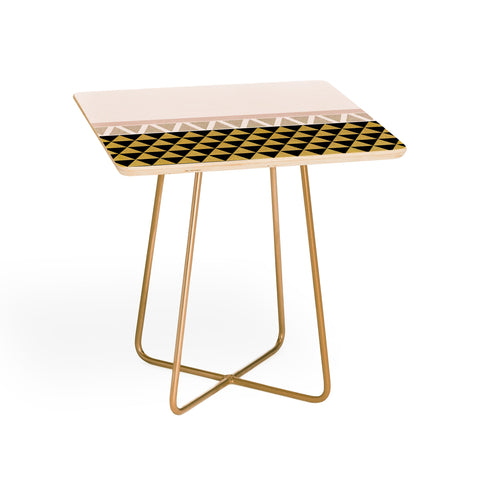Georgiana Paraschiv Gold Triangles on Black Side Table