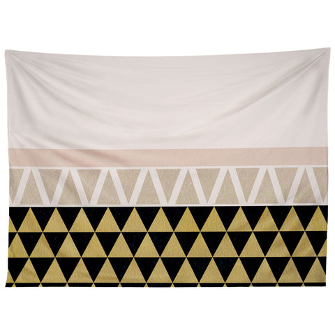Georgiana Paraschiv Gold Triangles on Black Tapestry
