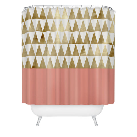 Georgiana Paraschiv Gold Triangles Shower Curtain