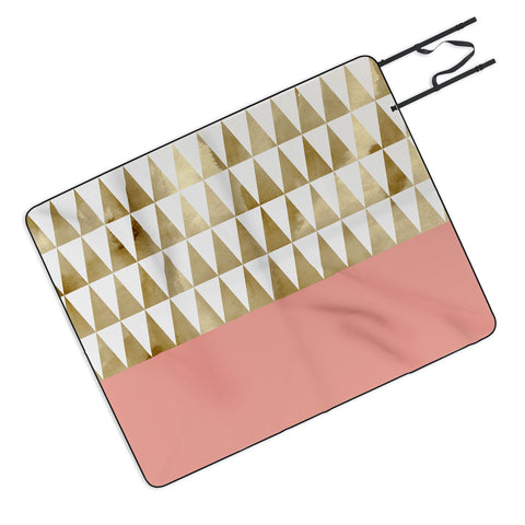 Georgiana Paraschiv Gold Triangles Picnic Blanket