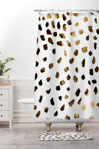 Georgiana Paraschiv Gold V03 Shower Curtain And Mat