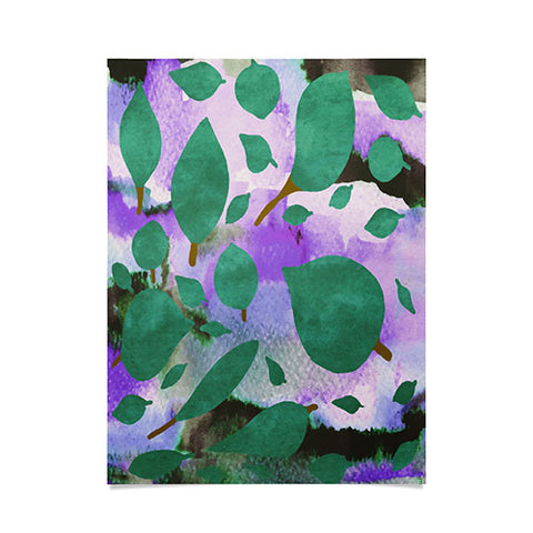 Georgiana Paraschiv Leaves Green And Purple Poster