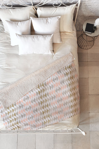 Georgiana Paraschiv Metallic Triangles Fleece Throw Blanket