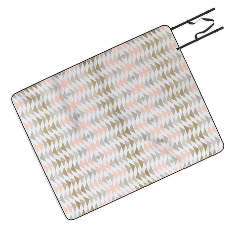 Georgiana Paraschiv Metallic Triangles Picnic Blanket