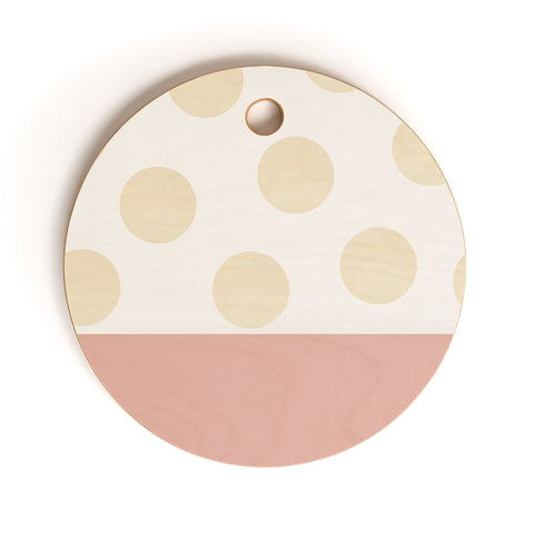 Georgiana Paraschiv Minimal Gold Dots Cutting Board Round