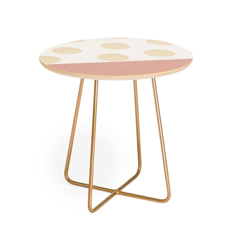 Georgiana Paraschiv Minimal Gold Dots Round Side Table