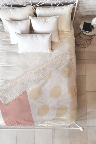 Georgiana Paraschiv Minimal Gold Dots Fleece Throw Blanket