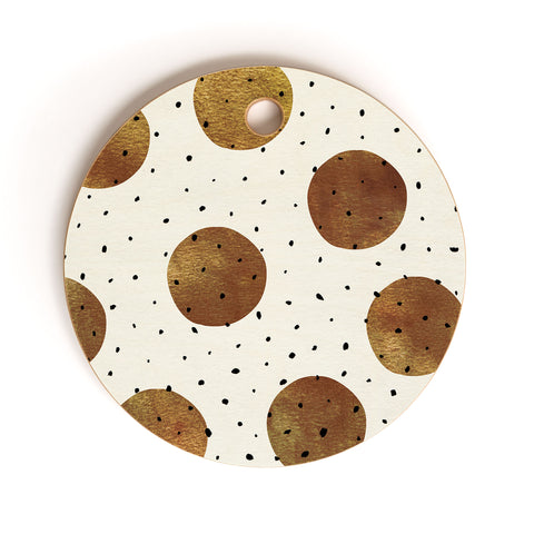 Georgiana Paraschiv Mixed Dots Cutting Board Round