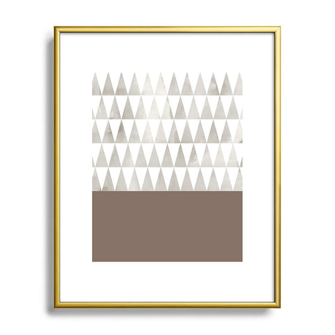 Georgiana Paraschiv Neutral Triangles Metal Framed Art Print