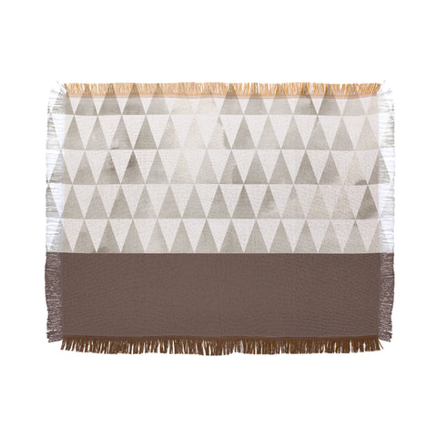 Georgiana Paraschiv Neutral Triangles Throw Blanket