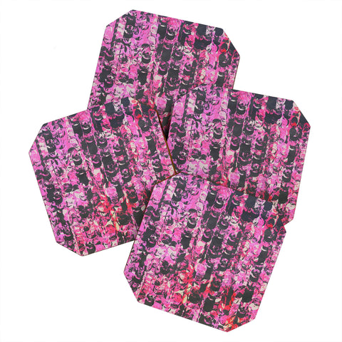 Georgiana Paraschiv Pink And Red 2 Coaster Set