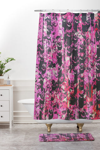 Georgiana Paraschiv Pink And Red 2 Shower Curtain And Mat