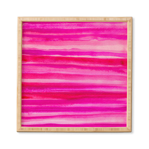 Georgiana Paraschiv Raspberry Stripes Framed Wall Art