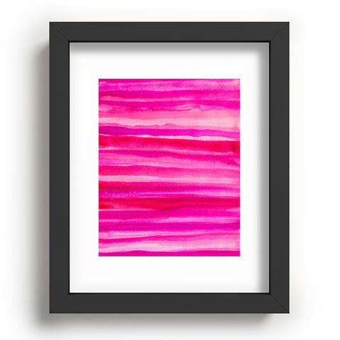 Georgiana Paraschiv Raspberry Stripes Recessed Framing Rectangle