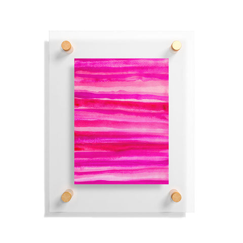 Georgiana Paraschiv Raspberry Stripes Floating Acrylic Print