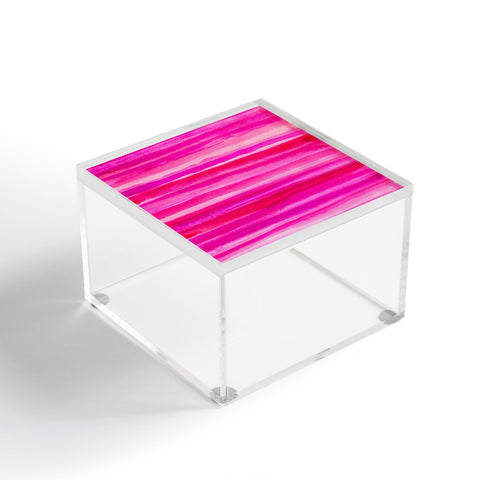 Georgiana Paraschiv Raspberry Stripes Acrylic Box