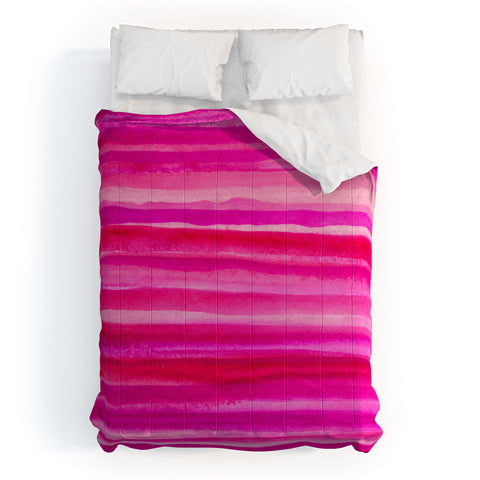 Georgiana Paraschiv Raspberry Stripes Comforter