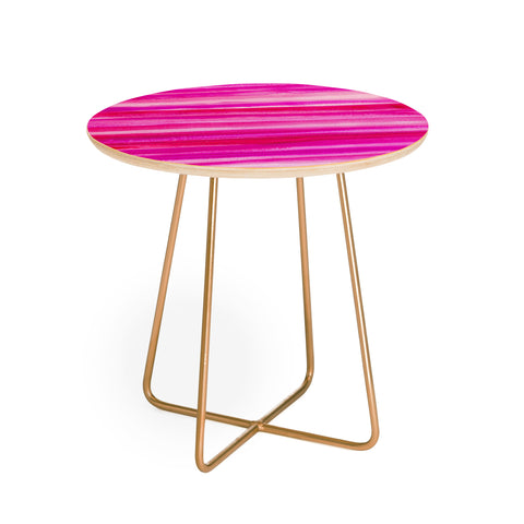 Georgiana Paraschiv Raspberry Stripes Round Side Table