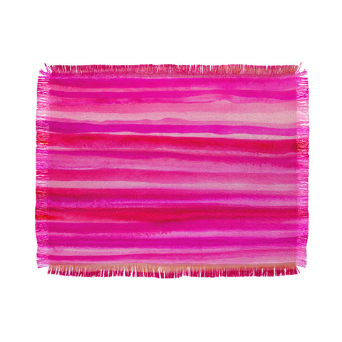 Georgiana Paraschiv Raspberry Stripes Throw Blanket