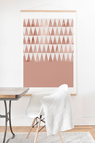 Georgiana Paraschiv Rose Gold Triangles Art Print And Hanger