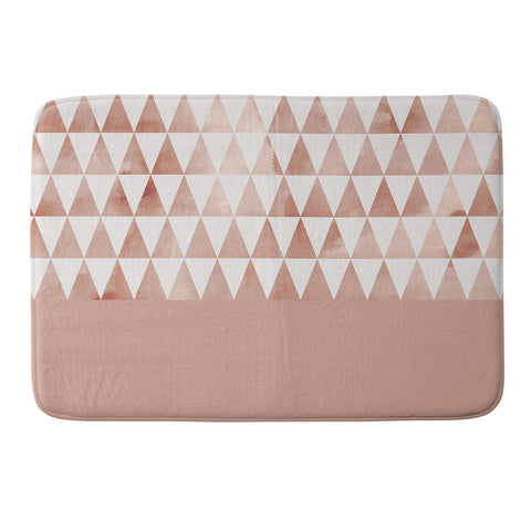 Georgiana Paraschiv Rose Gold Triangles Memory Foam Bath Mat