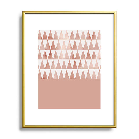 Georgiana Paraschiv Rose Gold Triangles Metal Framed Art Print