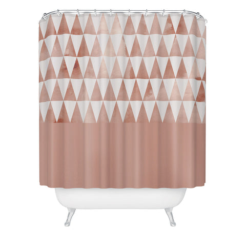Georgiana Paraschiv Rose Gold Triangles Shower Curtain